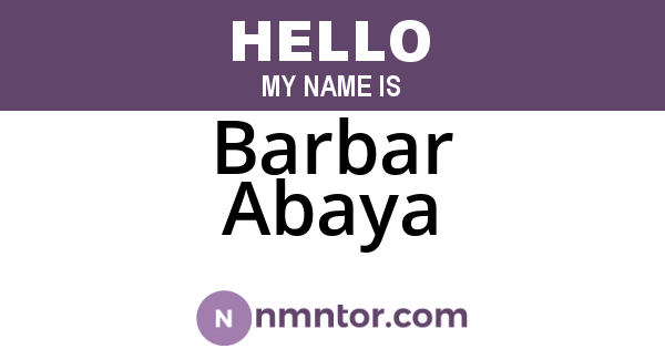 Barbar Abaya