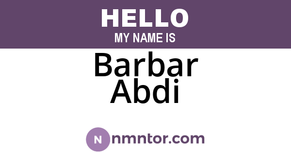 Barbar Abdi