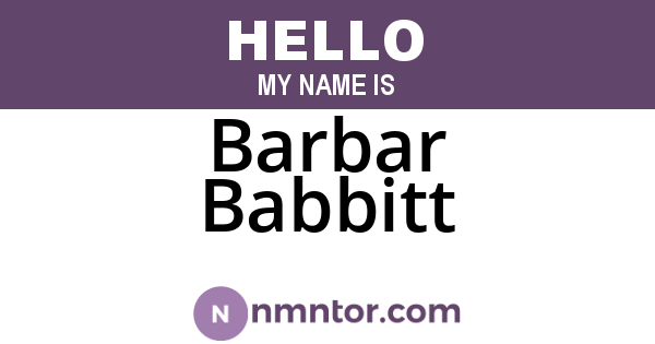 Barbar Babbitt