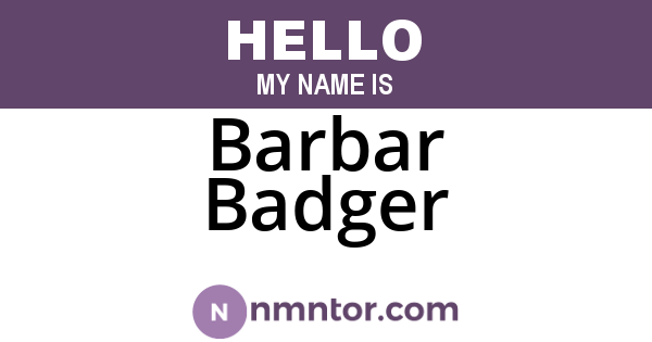 Barbar Badger