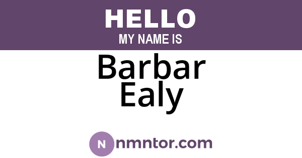 Barbar Ealy