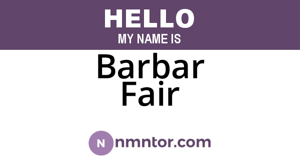Barbar Fair