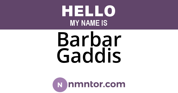Barbar Gaddis