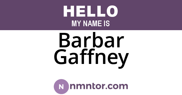 Barbar Gaffney