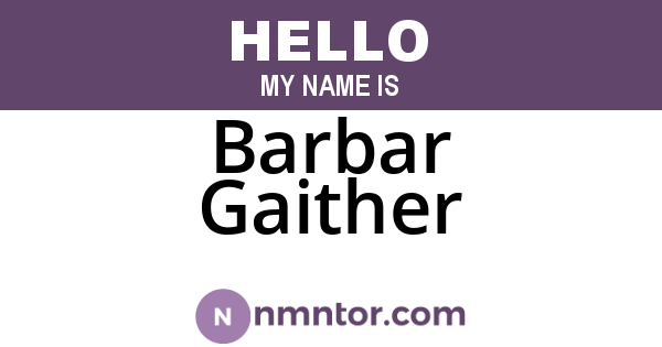 Barbar Gaither