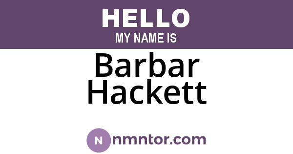 Barbar Hackett