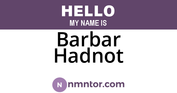 Barbar Hadnot