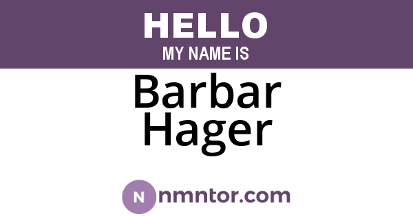Barbar Hager