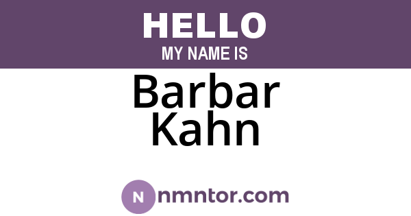 Barbar Kahn