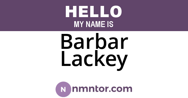 Barbar Lackey