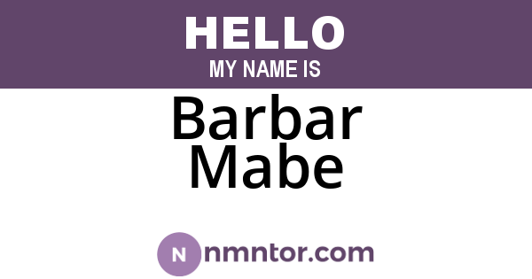 Barbar Mabe