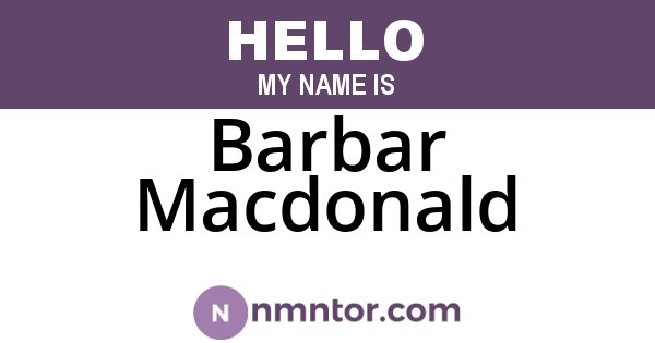 Barbar Macdonald