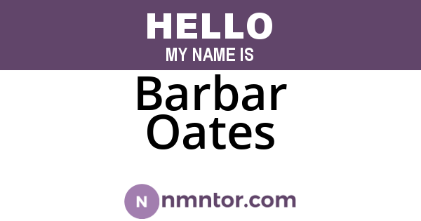 Barbar Oates
