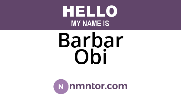 Barbar Obi