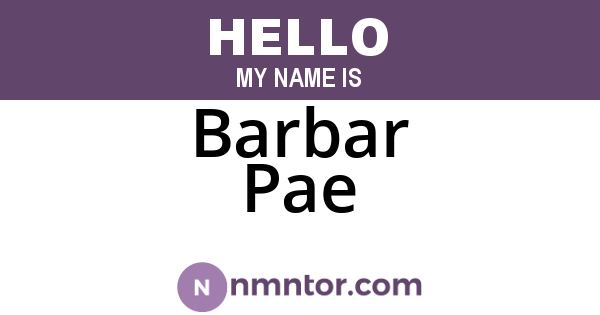 Barbar Pae