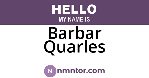 Barbar Quarles
