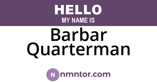 Barbar Quarterman