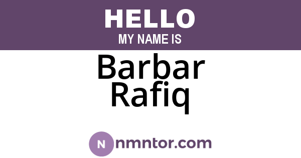 Barbar Rafiq