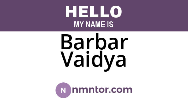 Barbar Vaidya