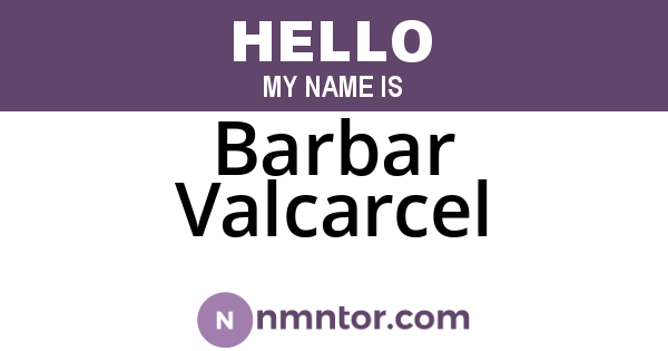 Barbar Valcarcel