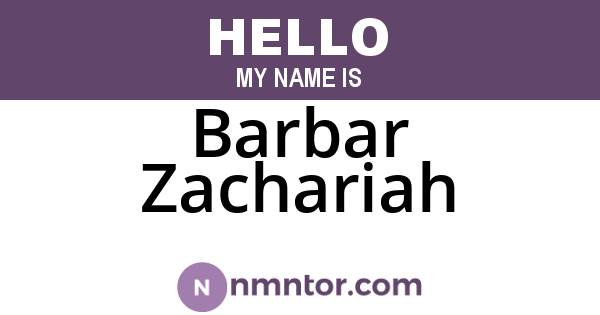 Barbar Zachariah