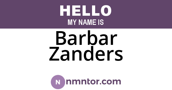 Barbar Zanders