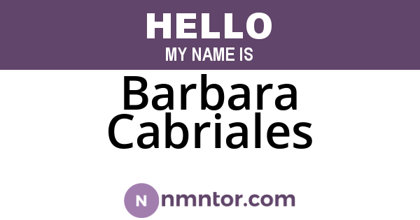 Barbara Cabriales
