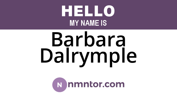 Barbara Dalrymple