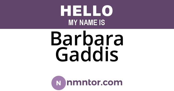 Barbara Gaddis