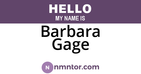 Barbara Gage
