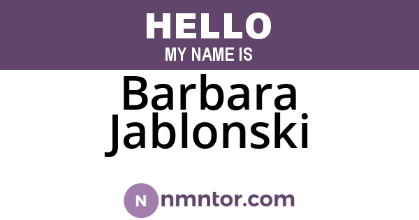 Barbara Jablonski