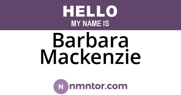 Barbara Mackenzie