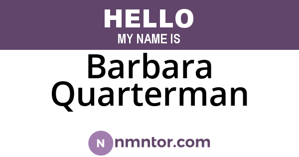 Barbara Quarterman