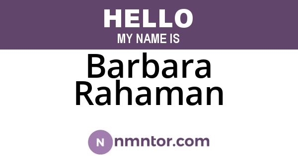 Barbara Rahaman