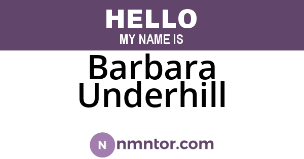 Barbara Underhill