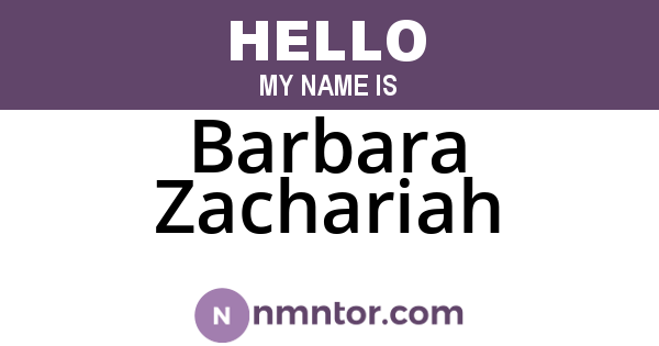 Barbara Zachariah