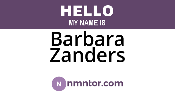 Barbara Zanders