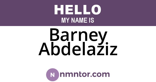 Barney Abdelaziz