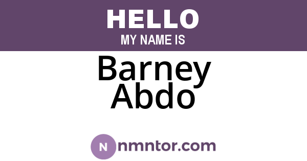 Barney Abdo