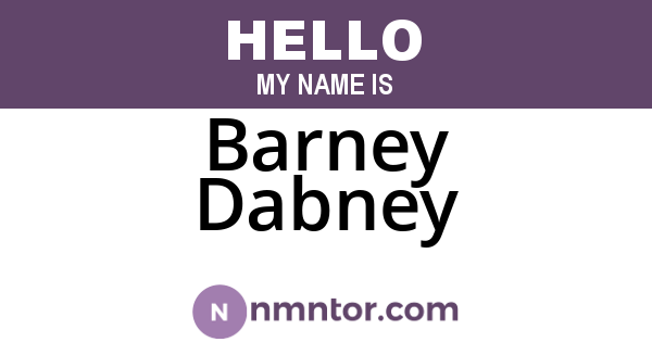 Barney Dabney