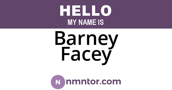 Barney Facey