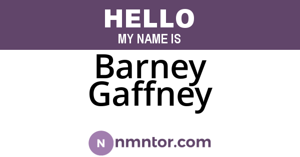 Barney Gaffney