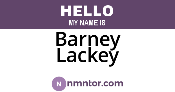 Barney Lackey