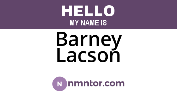Barney Lacson