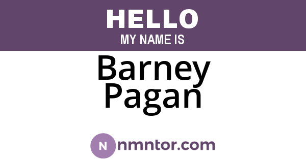Barney Pagan