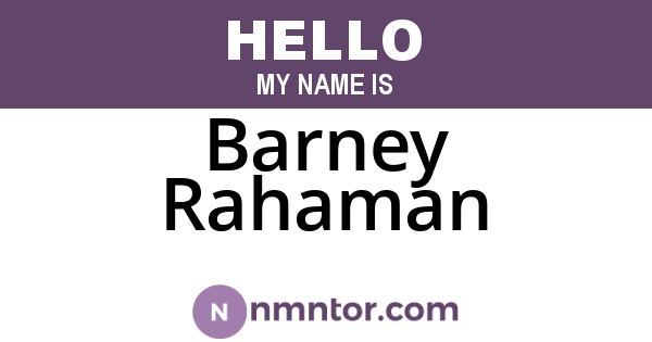 Barney Rahaman