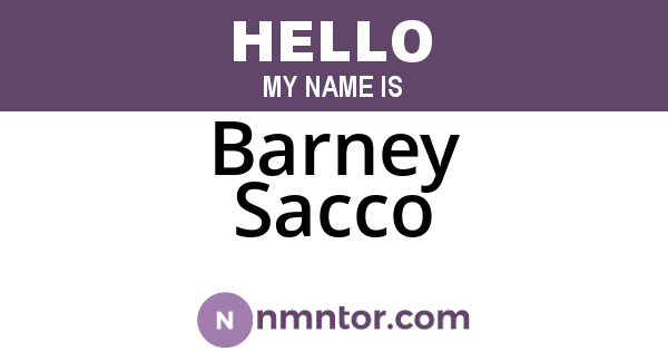 Barney Sacco