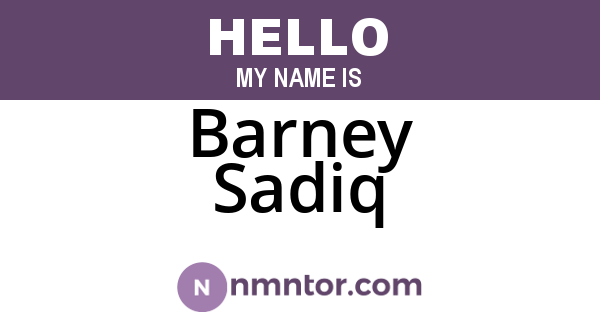 Barney Sadiq