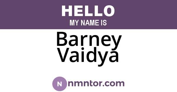 Barney Vaidya