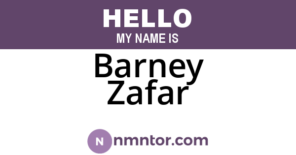 Barney Zafar